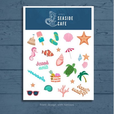 3" x 4" Self-Header Temporary Tattoo Sheet